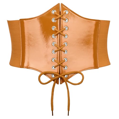 WERFORU Frauen Tied Waspie Gürtel,Breiter Schnürgürtel Korsett Elastische Taille Gürtel von WERFORU