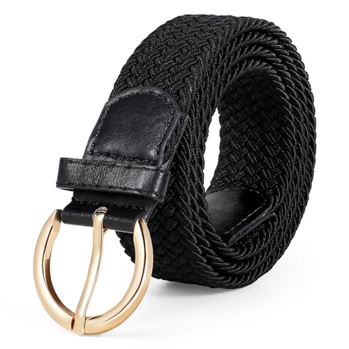 WERFORU Geflochtener Elastischer Gürtel Stretch Gürtel für Damen Verstellbarer Stoffgürtel für Jeans und Hosen von WERFORU