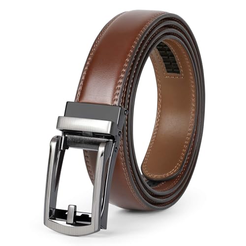 WERFORU Herren Ledergürtel Automatik Gürtel Herren ohne Löcher für Anzug und Freizeit 33mm Breit von WERFORU