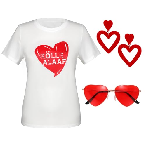 WERFORU Shirt Damen Kölle Alaaf T-Shirt Weißes T-Shirt von WERFORU