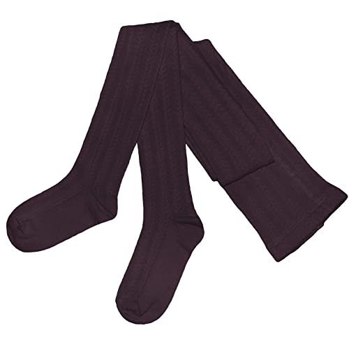 Weri Spezials Damen Strumpfhose aus ökologische Baumwolle, Warme und Modische Rippe Strickstrumpfhose (as3, numeric, numeric_42, numeric_44, regular, regular, Aubergine Bergstrümpfe, 42-44) von Weri Spezials