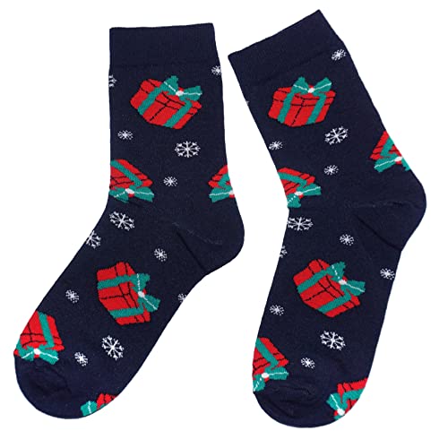 Weri Spezials Herren Weihnachtssocken aus Baumwolle - Bunte Socken mit Weihnachtsmotiven, lustige Weihnachten Geschenke (Marine Geschenk, 43-46) von Weri Spezials