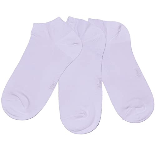 Weri Spezials Sneaker Socken 3 Paar Damen und Kinder Sportsocken 3-er Pack Baumwolle Sneakersocken Set Uni Glatt (as3, numeric, numeric_39, numeric_42, regular, regular, Flieder) von Weri Spezials