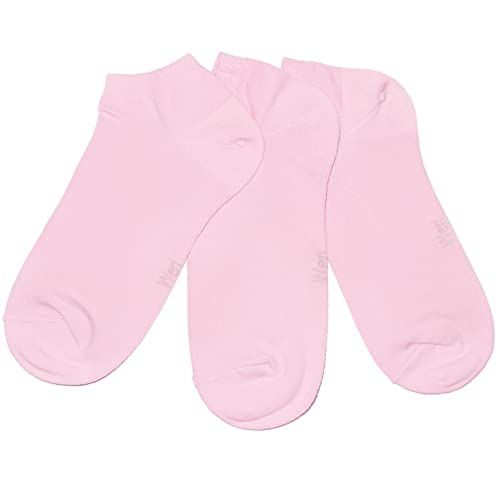 Weri Spezials Sneaker Socken 3 Paar Damen und Kinder Sportsocken 3-er Pack Baumwolle Sneakersocken Set Uni Glatt (as3, numeric, numeric_39, numeric_42, regular, regular, Rose) von Weri Spezials