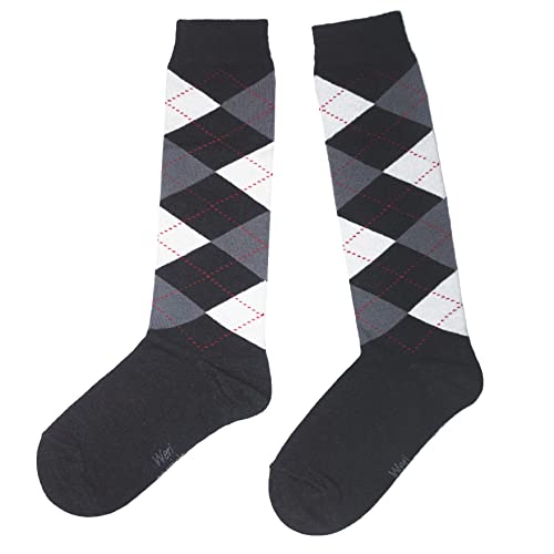 Weri Spezials Unisex Kniestrümpfe aus Baumwolle Argyle Rombe Muster Reitsocken (as3, numeric, numeric_39, numeric_42, regular, Antrazit, 39-40) von Weri Spezials