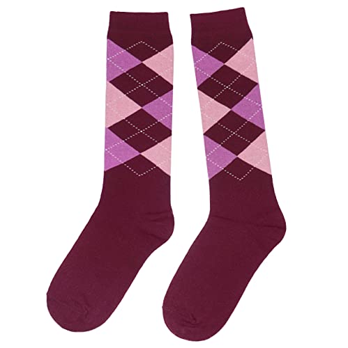 Weri Spezials Unisex Kniestrümpfe aus Baumwolle Argyle Rombe Muster Reitsocken (as3, numeric, numeric_39, numeric_42, regular, Aubergine, 39-42) von Weri Spezials