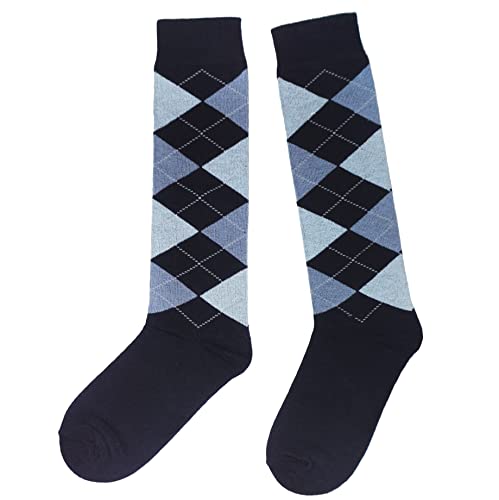 Weri Spezials Unisex Kniestrümpfe aus Baumwolle Argyle Rombe Muster Reitsocken (as3, numeric, numeric_39, numeric_42, regular, Marine+Blau, 39-42) von Weri Spezials