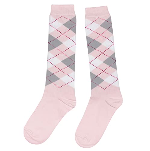 Weri Spezials Unisex Kniestrümpfe aus Baumwolle Argyle für Kinder und Erwachsene Rombe Muster Reitsocken (as3, numeric, numeric_27, numeric_30, regular, Rosa, 27-30) von Weri Spezials