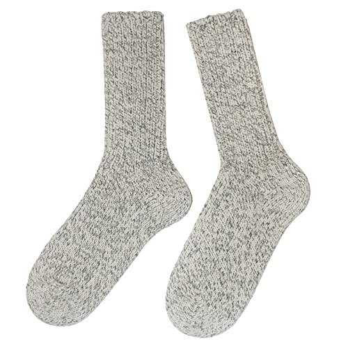 Weri Spezials Winter Socken aus 100% Wolle für Damen Herren Wärme Wertvolle Haussocken Grobstrick Wollsocken Unisex (Grau mel., 43-46) von Weri Spezials