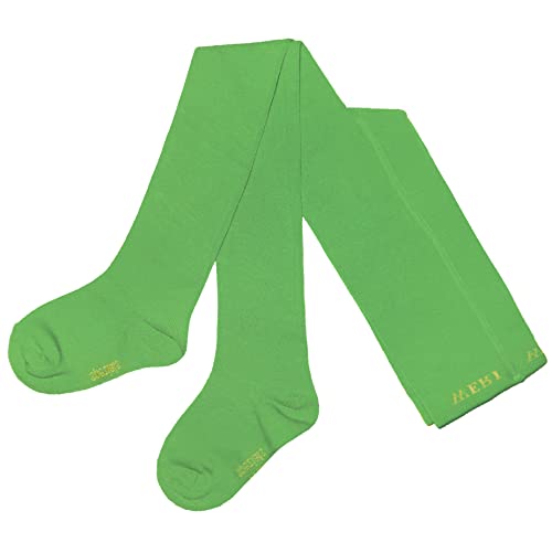 Weri Spezials Baby und Kinder Strumpfhosen für Mädchen Baumwolle Uni Glatt in grüne Töne (92-98, Grasgrün Uni) von Weri Spezials