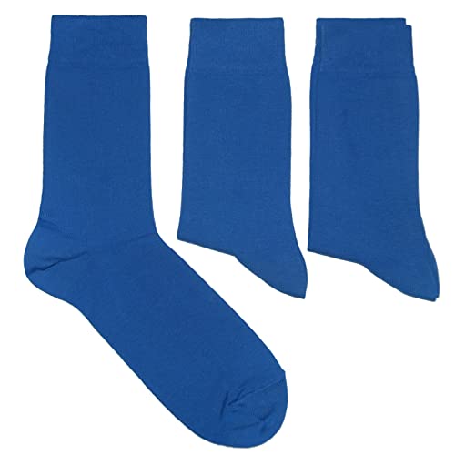 Weri Spezials Herrensocken Baumwolle einfarbig 3-Pack Business Casual Basic für jeden Tag in vielen tollen Farben Uni (39-42, Kornblau) von Weri Spezials