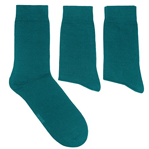 Weri Spezials Herrensocken Baumwolle einfarbig 3-Pack Business Casual Basic für jeden Tag in vielen tollen Farben Uni (39-42, Petrol) von Weri Spezials