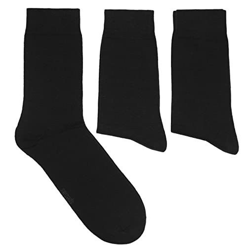 Weri Spezials Herrensocken Baumwolle einfarbig 3-Pack Business Casual Basic für jeden Tag in vielen tollen Farben Uni (39-42, Schwarz) von Weri Spezials