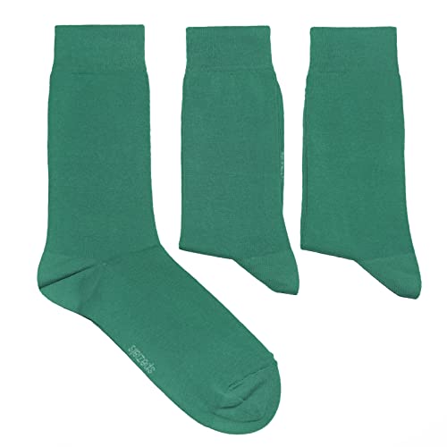 Weri Spezials Herrensocken Baumwolle einfarbig 3-Pack Business Casual Basic für jeden Tag in vielen tollen Farben Uni (43-46, Agatgrün) von Weri Spezials