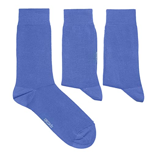 Weri Spezials Herrensocken Baumwolle einfarbig 3-Pack Business Casual Basic für jeden Tag in vielen tollen Farben Uni (43-46, Baja Blue) von Weri Spezials