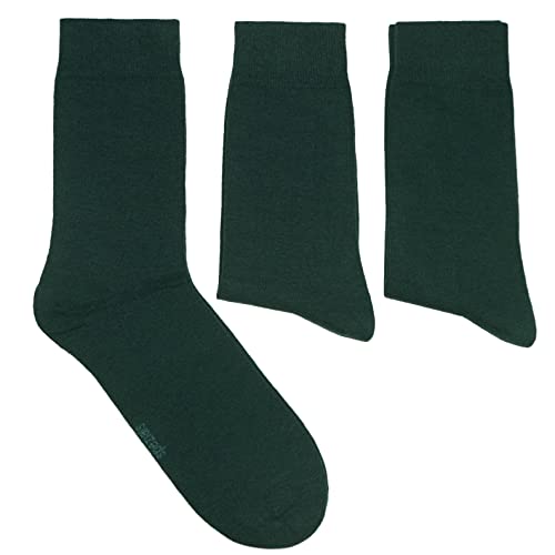 Weri Spezials Herrensocken Baumwolle einfarbig 3-Pack Business Casual Basic für jeden Tag in vielen tollen Farben Uni (43-46, Dunkelgrün) von Weri Spezials