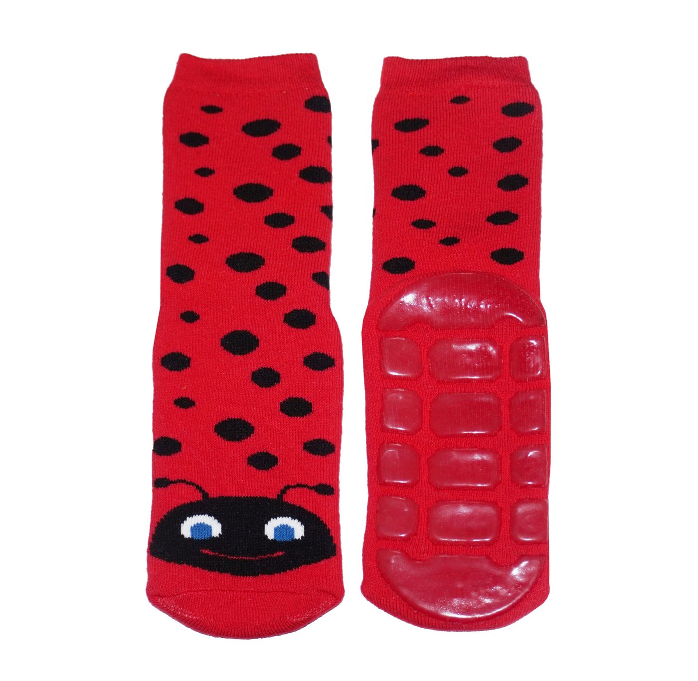 WERI SPEZIALS Strumpfhersteller GmbH ABS-Socken ABS Stoppersocken für Kinder >>Roter Käfer<< aus Baumwolle (1-Paar) mit Frottee von WERI SPEZIALS Strumpfhersteller GmbH