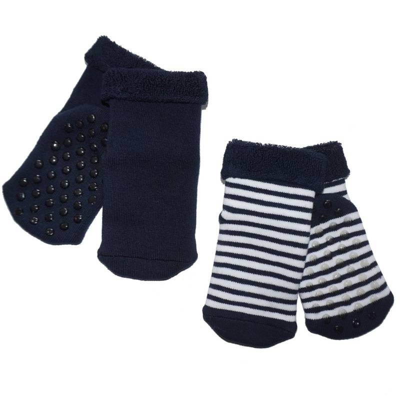 WERI SPEZIALS Strumpfhersteller GmbH ABS-Socken Baby ABS-Socken 2-er Pack >>Warme Füßchen: Ringel<< weiche Baumwolle (Set) 2er-Pack von WERI SPEZIALS Strumpfhersteller GmbH