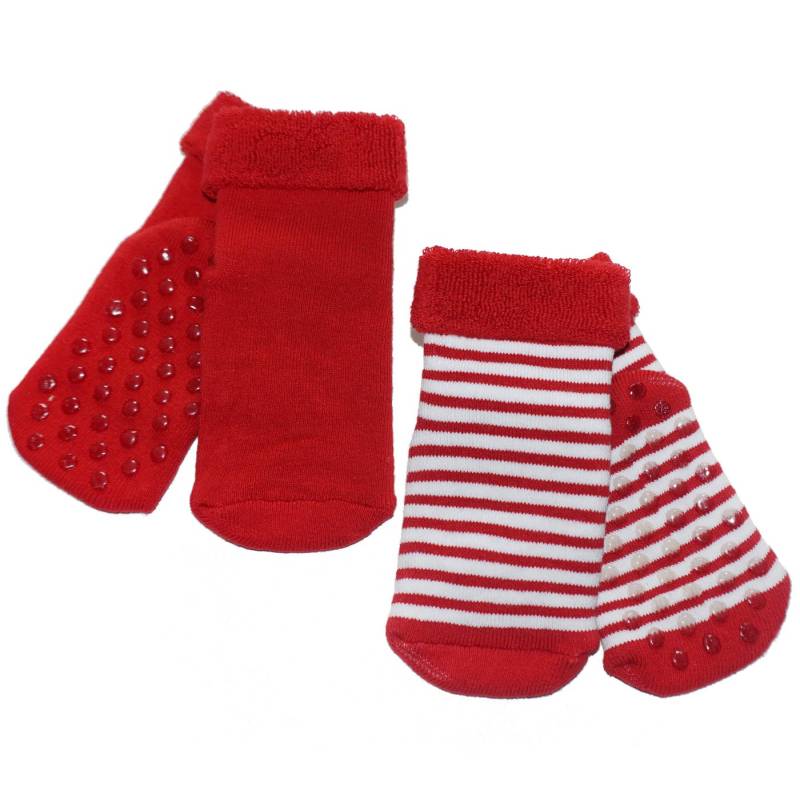 WERI SPEZIALS Strumpfhersteller GmbH ABS-Socken Baby ABS-Socken 2-er Pack >>Warme Füßchen: Ringel<< weiche Baumwolle (Set) 2er-Pack von WERI SPEZIALS Strumpfhersteller GmbH