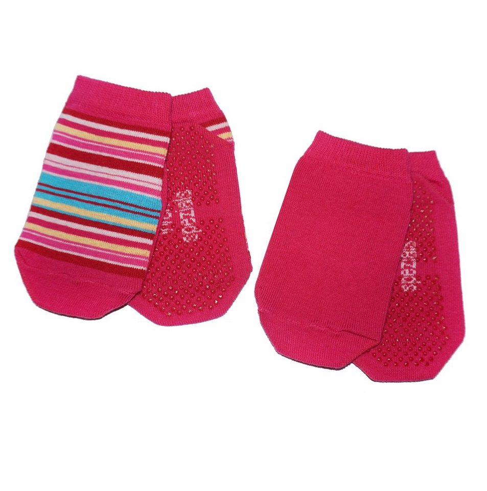 WERI SPEZIALS Strumpfhersteller GmbH ABS-Socken Kinder ABS-Socken 2-er Pack >>Ringel und Uni<< aus Baumwolle mit Frottee von WERI SPEZIALS Strumpfhersteller GmbH