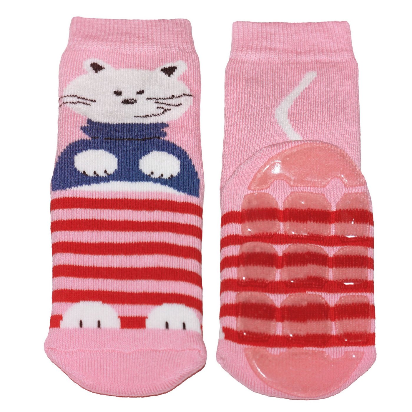 WERI SPEZIALS Strumpfhersteller GmbH ABS-Socken Kinder ABS-Socken >>Felix der Kater<< aus Baumwolle mit Frottee von WERI SPEZIALS Strumpfhersteller GmbH