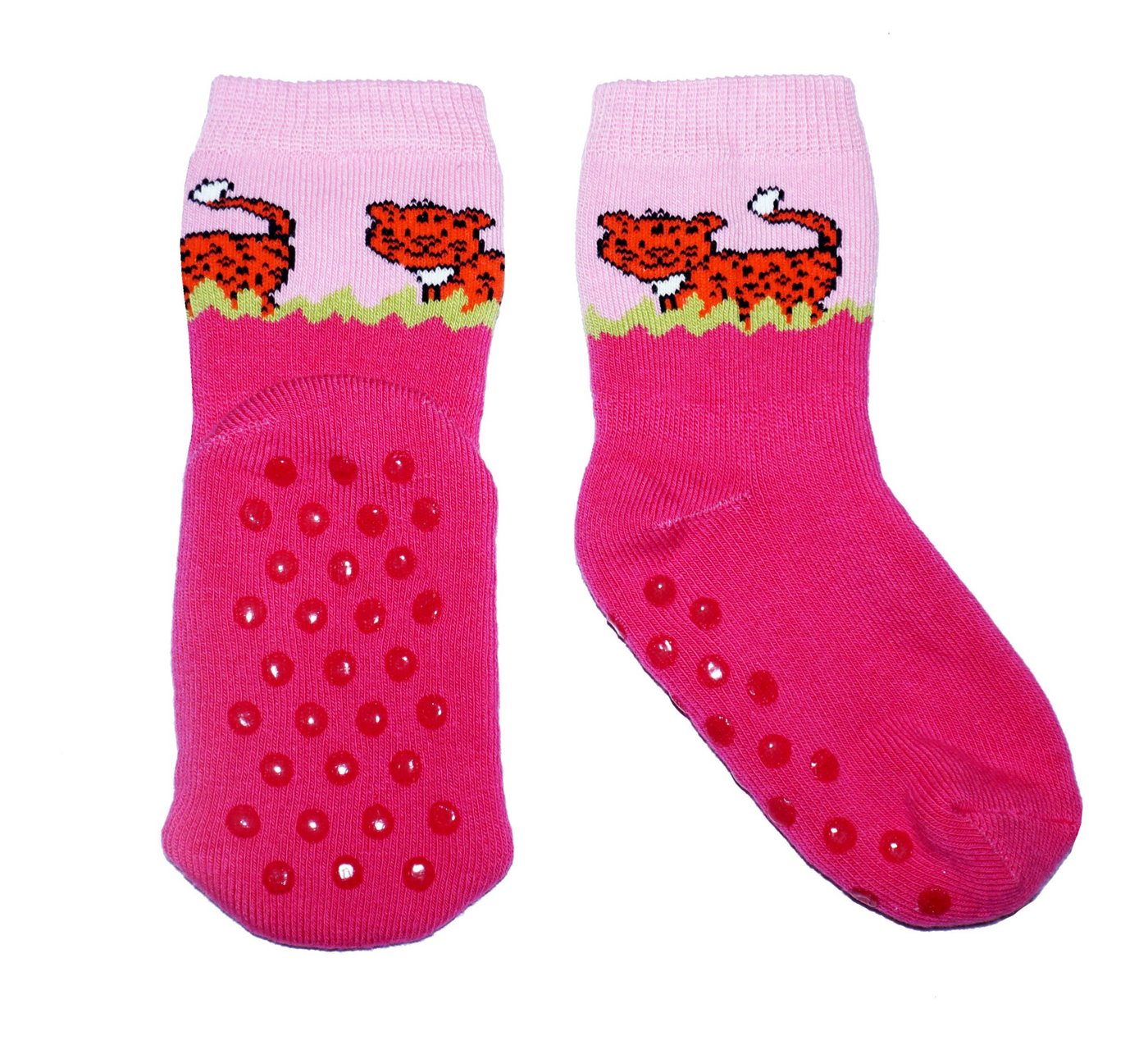 WERI SPEZIALS Strumpfhersteller GmbH ABS-Socken Kinder ABS-Socken >>Leopard<< aus Baumwolle mit Frottee von WERI SPEZIALS Strumpfhersteller GmbH