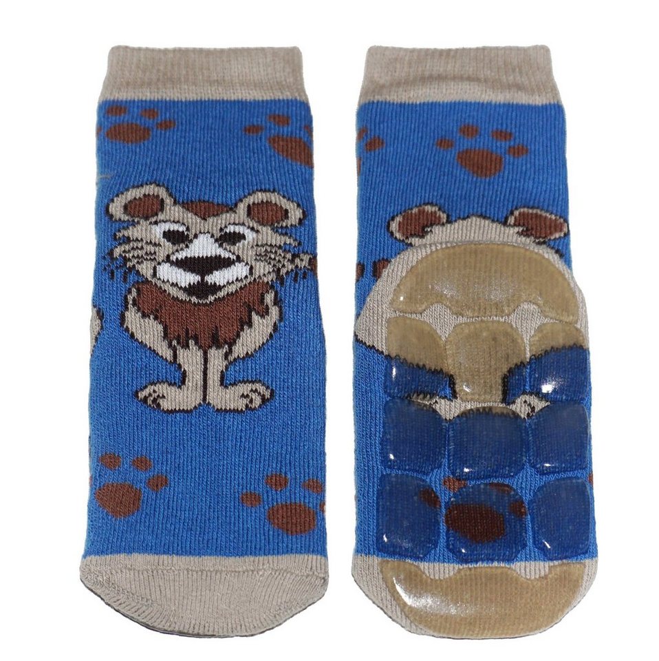 WERI SPEZIALS Strumpfhersteller GmbH ABS-Socken Kinder ABS-Socken >>Löwe<< aus Baumwolle mit Frottee von WERI SPEZIALS Strumpfhersteller GmbH