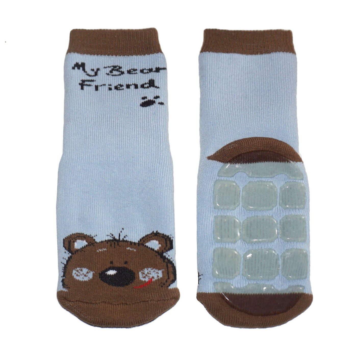 WERI SPEZIALS Strumpfhersteller GmbH ABS-Socken Kinder ABS-Socken >>My Bear Friend<< aus Baumwolle mit Frottee von WERI SPEZIALS Strumpfhersteller GmbH