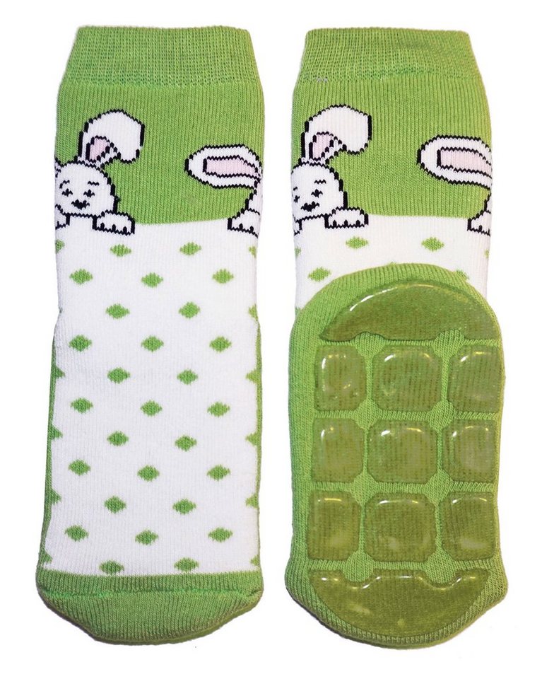 WERI SPEZIALS Strumpfhersteller GmbH ABS-Socken Kinder ABS-Socken >>Neugieriger Hase<< aus Baumwolle mit Frottee von WERI SPEZIALS Strumpfhersteller GmbH