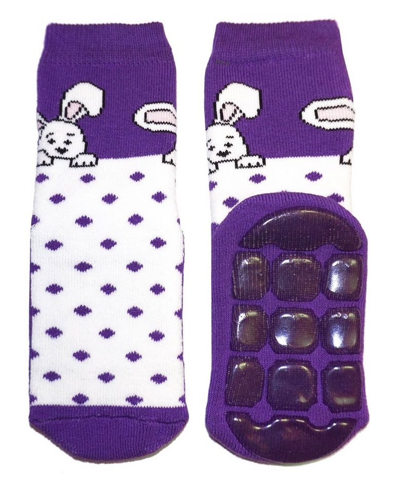 WERI SPEZIALS Strumpfhersteller GmbH ABS-Socken Kinder ABS-Socken >>Neugieriger Hase<< aus Baumwolle mit Frottee von WERI SPEZIALS Strumpfhersteller GmbH