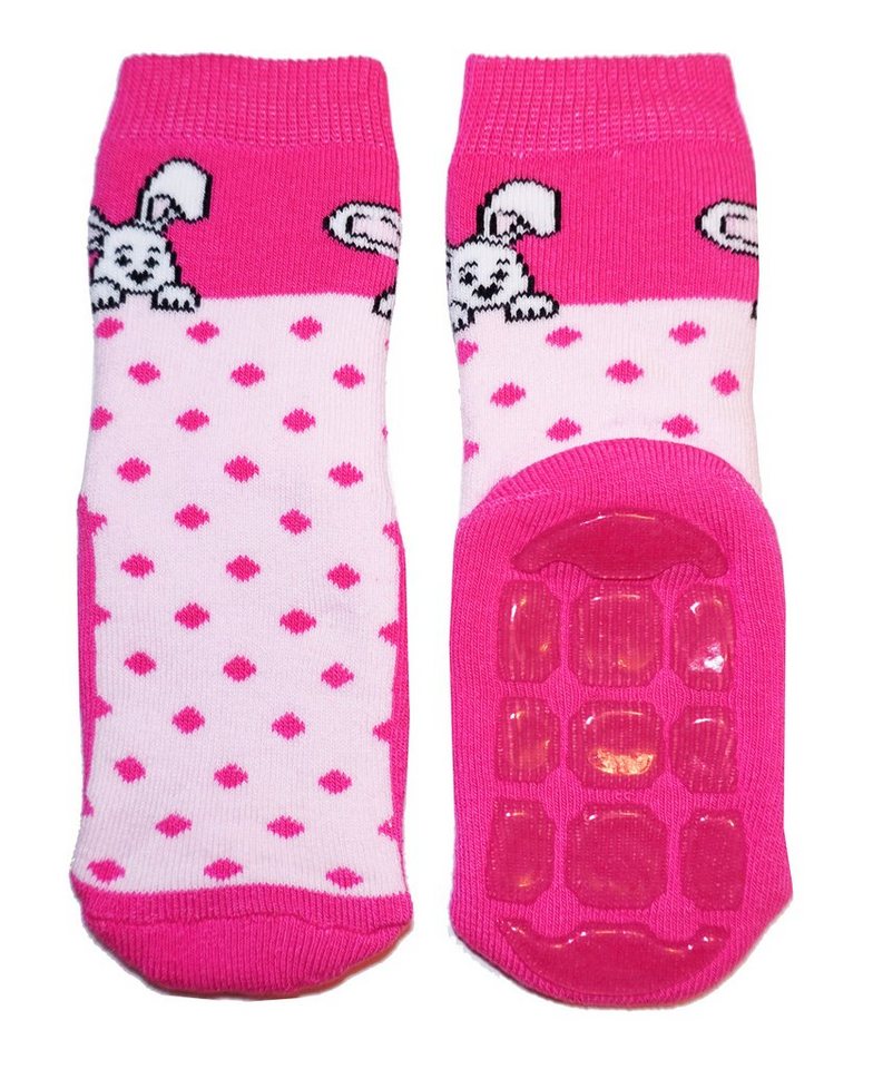 WERI SPEZIALS Strumpfhersteller GmbH ABS-Socken Kinder ABS-Socken >>Neugieriger Hase<< aus Baumwolle mit Frottee von WERI SPEZIALS Strumpfhersteller GmbH