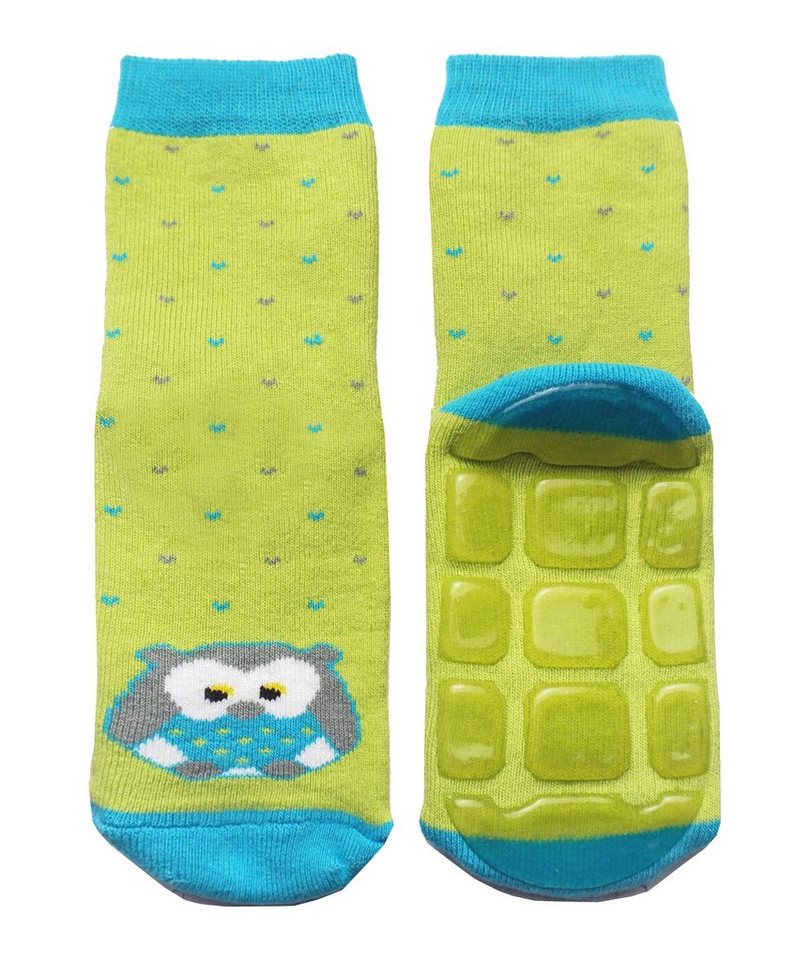 WERI SPEZIALS Strumpfhersteller GmbH ABS-Socken Kinder ABS-Socken Stoppersocken >>Weise Eule<< weiche Baumwolle mit Frottee von WERI SPEZIALS Strumpfhersteller GmbH