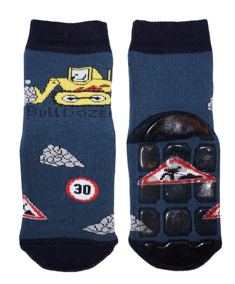 WERI SPEZIALS Strumpfhersteller GmbH ABS-Socken Kinder ABS-Socken für Jungs >>Bulldozer<< aus Baumwolle mit Frottee von WERI SPEZIALS Strumpfhersteller GmbH