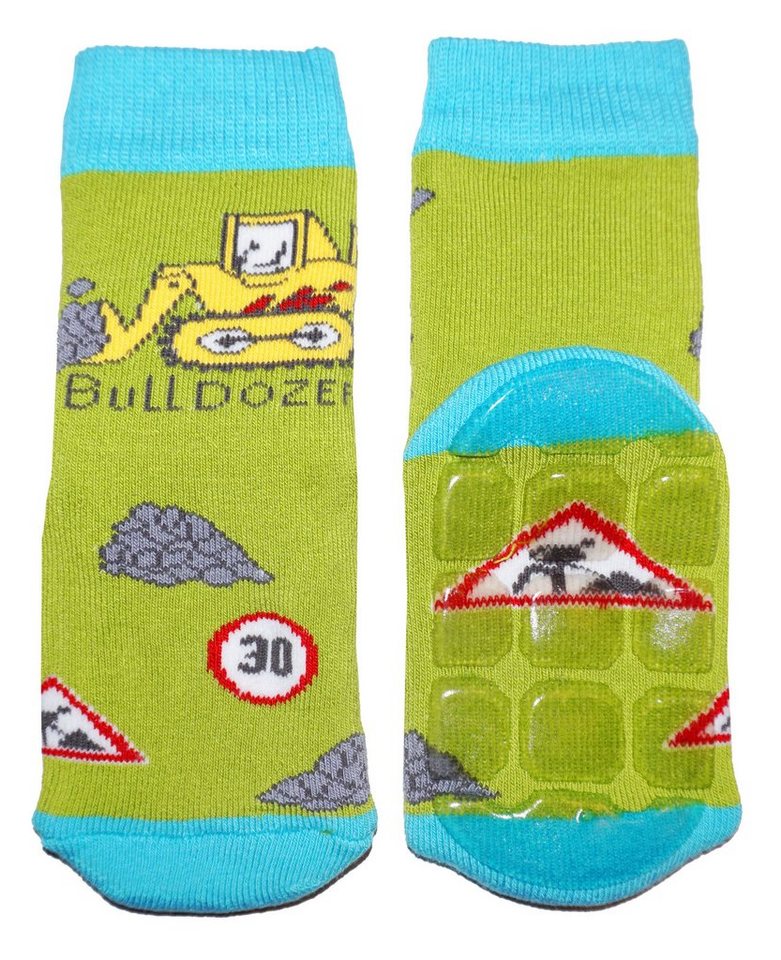 WERI SPEZIALS Strumpfhersteller GmbH ABS-Socken Kinder ABS-Socken für Jungs >>Bulldozer<< aus Baumwolle mit Frottee von WERI SPEZIALS Strumpfhersteller GmbH