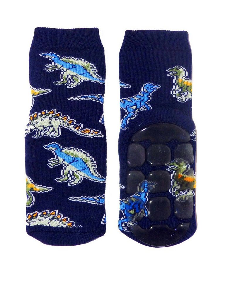 WERI SPEZIALS Strumpfhersteller GmbH ABS-Socken Kinder ABS-Socken für Jungs >>Dinos<< aus Baumwolle mit Frottee von WERI SPEZIALS Strumpfhersteller GmbH