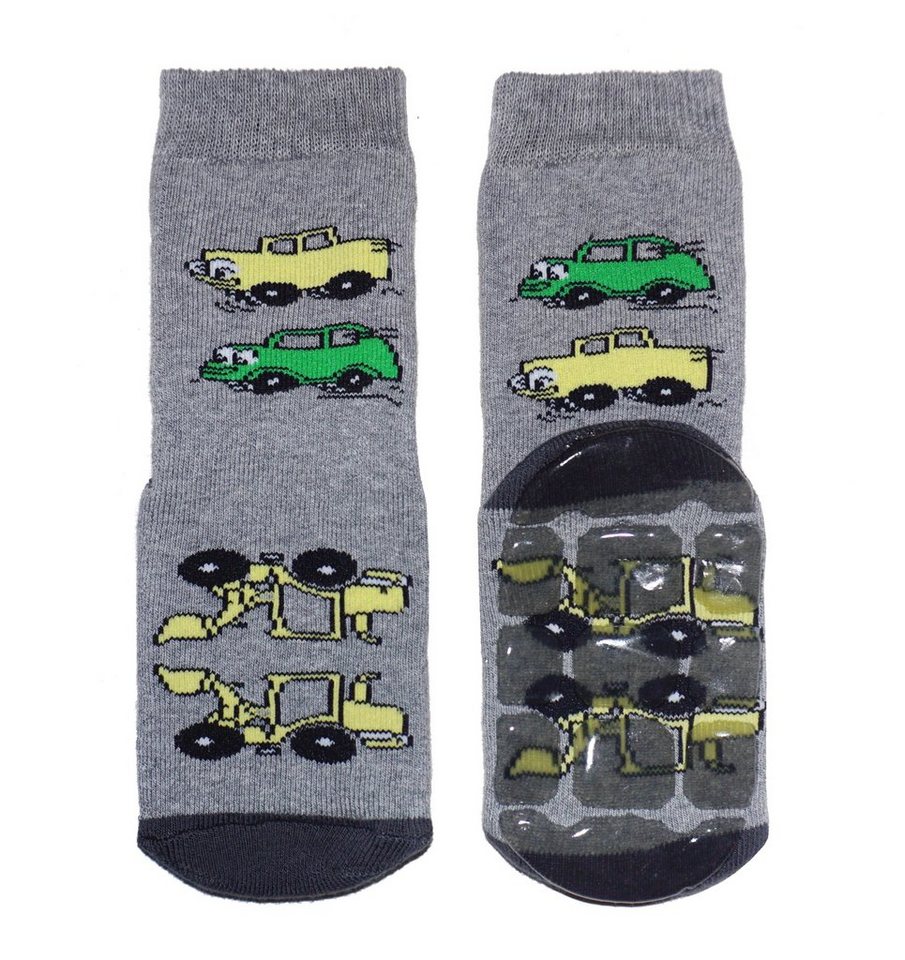 WERI SPEZIALS Strumpfhersteller GmbH ABS-Socken Kinder ABS-Socken für Jungs >>Große Autos<< aus Baumwolle mit Frottee von WERI SPEZIALS Strumpfhersteller GmbH