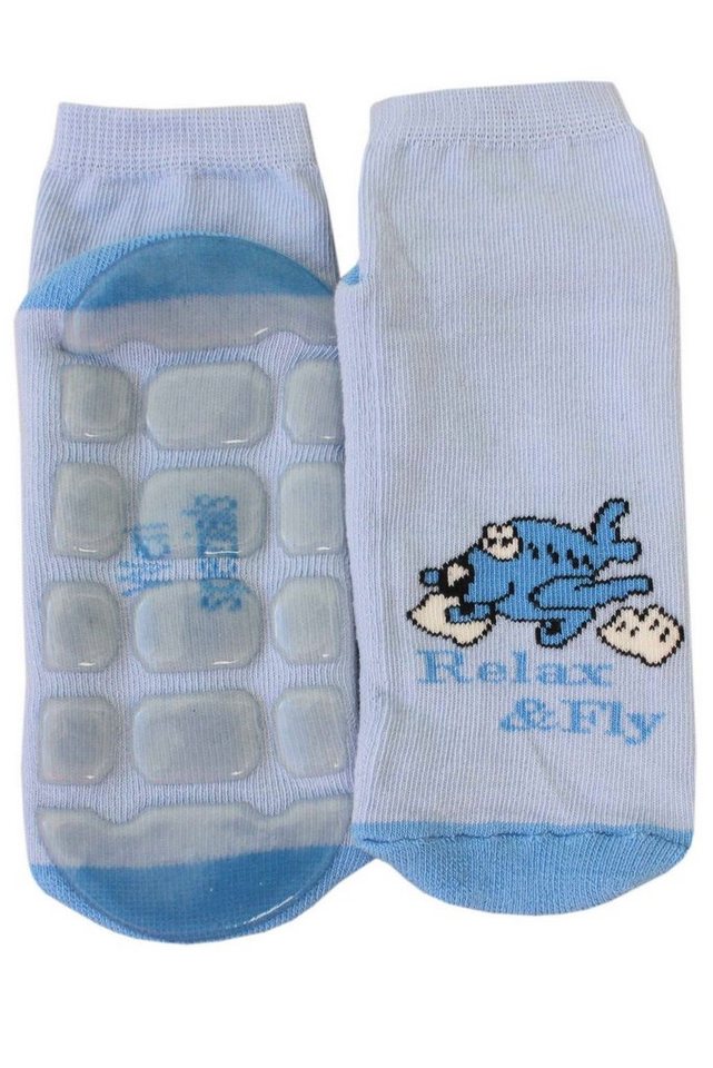 WERI SPEZIALS Strumpfhersteller GmbH ABS-Socken Kinder ABS-Socken für Jungs >>Relax and Fly<< aus Baumwolle mit Frottee von WERI SPEZIALS Strumpfhersteller GmbH