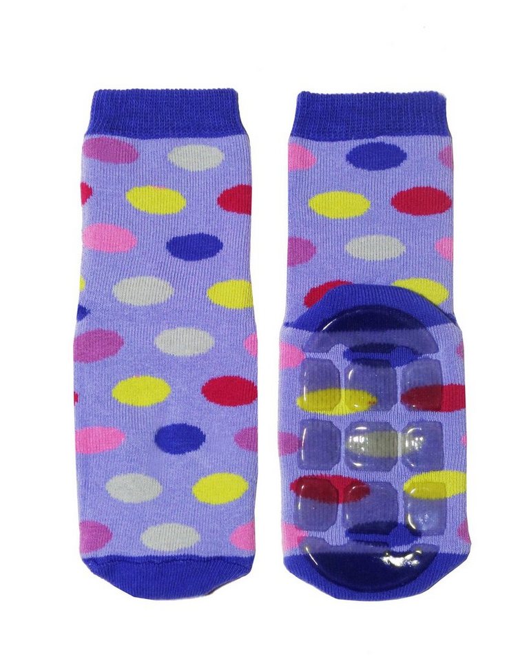 WERI SPEZIALS Strumpfhersteller GmbH ABS-Socken Kinder ABS-Socken für Mädchen >>Bunte Punkte<< aus Baumwolle mit Frottee von WERI SPEZIALS Strumpfhersteller GmbH