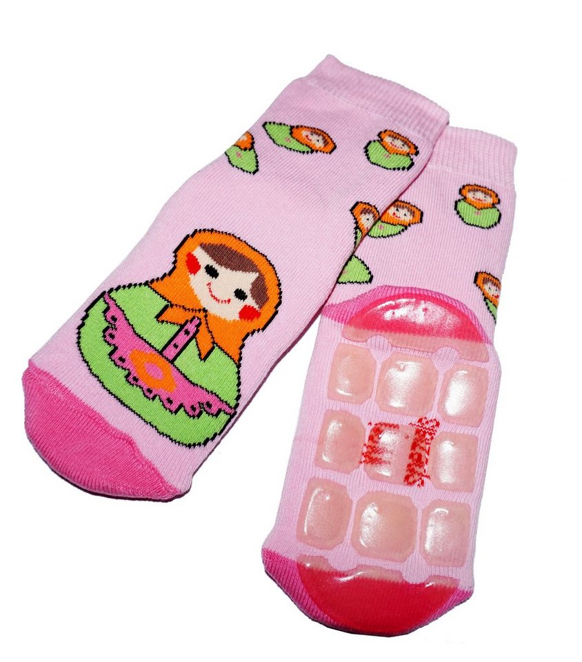 WERI SPEZIALS Strumpfhersteller GmbH ABS-Socken Kinder ABS-Socken für Mädchen >>Matroschka<< aus Baumwolle mit Frottee von WERI SPEZIALS Strumpfhersteller GmbH