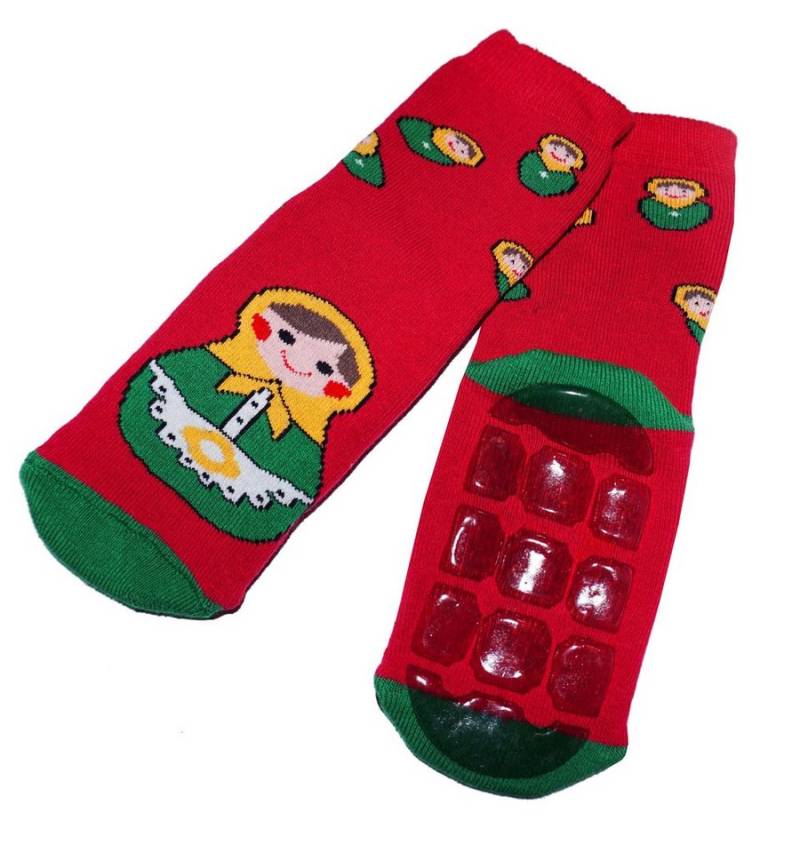 WERI SPEZIALS Strumpfhersteller GmbH ABS-Socken Kinder ABS-Socken für Mädchen >>Matroschka<< weiche Baumwolle mit Frottee von WERI SPEZIALS Strumpfhersteller GmbH