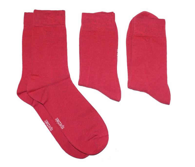 WERI SPEZIALS Strumpfhersteller GmbH Basicsocken Herren Businesssocken 3-er Pack >>Rot<< weiche Baumwolle (Set, 3-Paar) von WERI SPEZIALS Strumpfhersteller GmbH