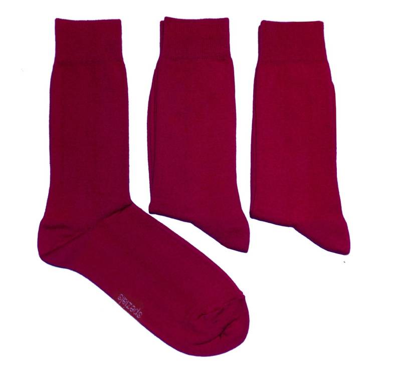 WERI SPEZIALS Strumpfhersteller GmbH Basicsocken Herren Businesssocken 3-er Pack >>Rot<< weiche Baumwolle (Set, 3-Paar) von WERI SPEZIALS Strumpfhersteller GmbH