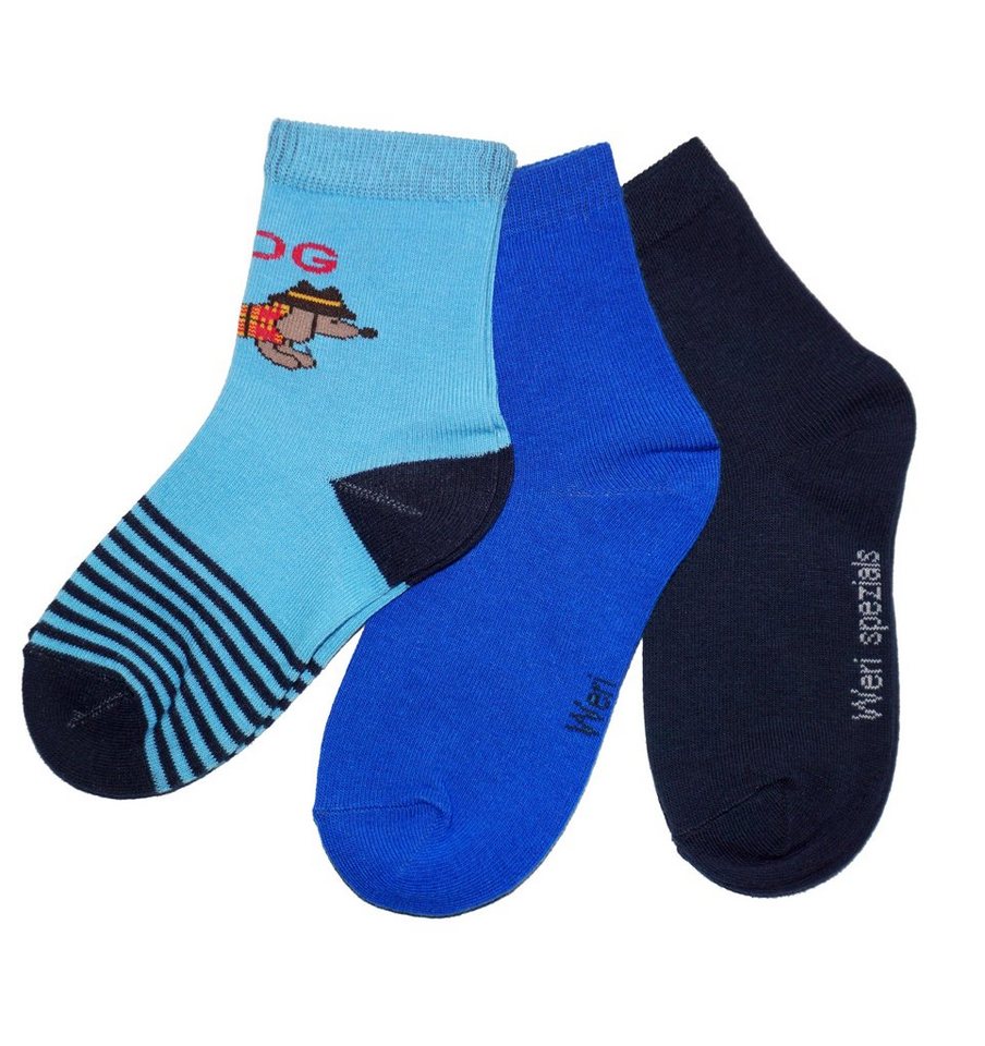 WERI SPEZIALS Strumpfhersteller GmbH Basicsocken Kinder Socken in 3-er Packs >>Mix<< aus Baumwolle (Set, 3-Paar) von WERI SPEZIALS Strumpfhersteller GmbH