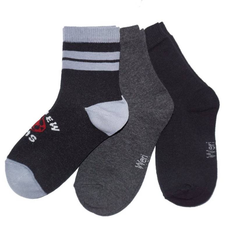 WERI SPEZIALS Strumpfhersteller GmbH Basicsocken Kinder Socken in 3-er Packs >>Mix<< weiche Baumwolle (Set, 3-Paar) von WERI SPEZIALS Strumpfhersteller GmbH