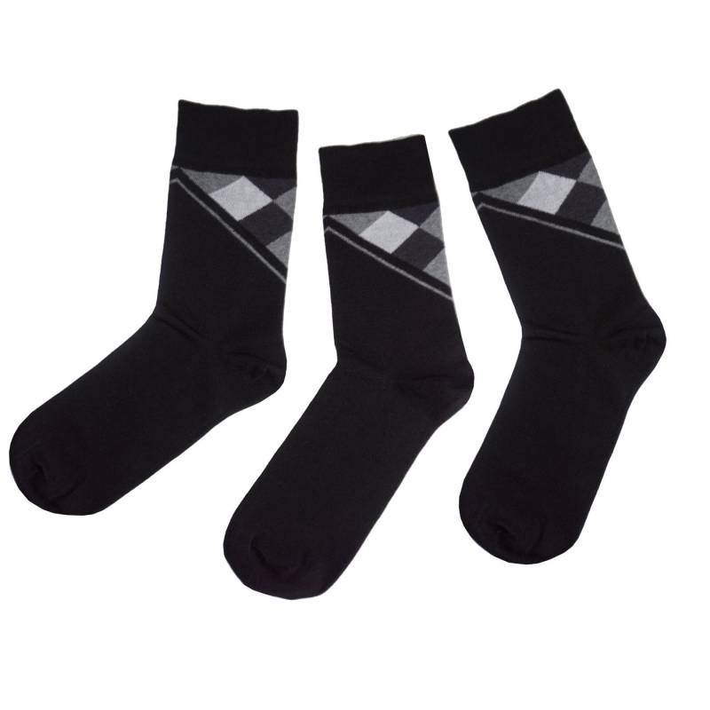 WERI SPEZIALS Strumpfhersteller GmbH Businesssocken Herren Businesssocken 3-er Pack >>Rhombus<< mit Baumwolle von WERI SPEZIALS Strumpfhersteller GmbH