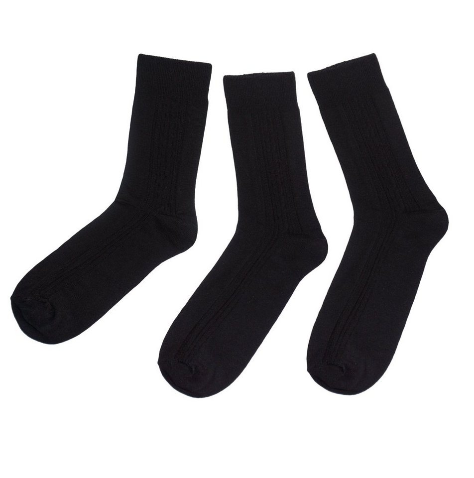 WERI SPEZIALS Strumpfhersteller GmbH Businesssocken Herren Businesssocken 3-er Pack >>Zopf<< mit Baumwolle von WERI SPEZIALS Strumpfhersteller GmbH