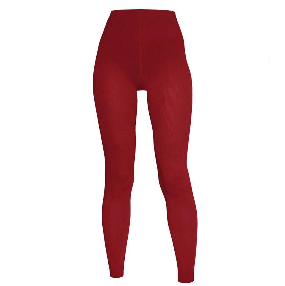 WERI SPEZIALS Strumpfhersteller GmbH Leggings Damen Leggings >>Einfarbig: Rot<< aus Baumwolle von WERI SPEZIALS Strumpfhersteller GmbH