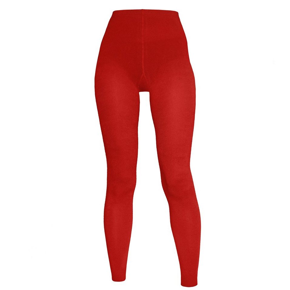 WERI SPEZIALS Strumpfhersteller GmbH Leggings Damen Leggings >>Einfarbig: Rot<< aus Baumwolle von WERI SPEZIALS Strumpfhersteller GmbH