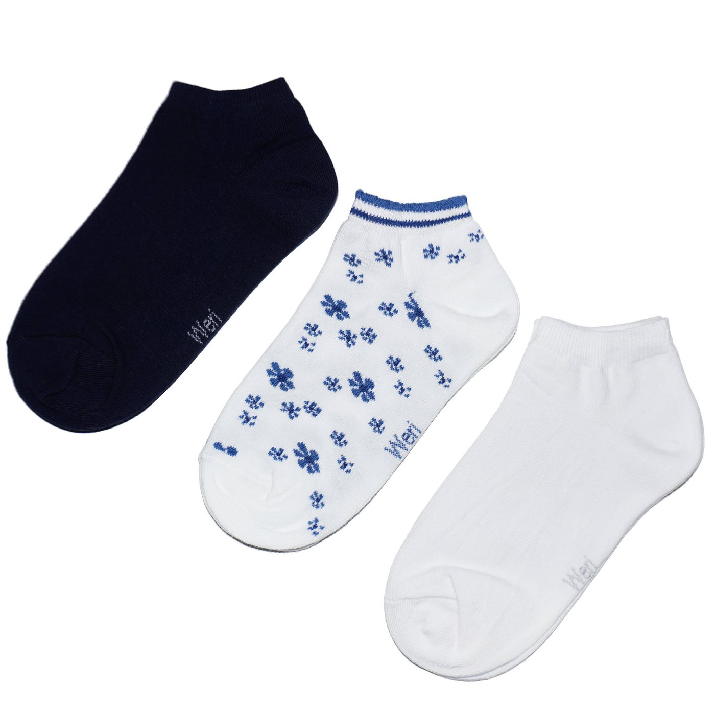 WERI SPEZIALS Strumpfhersteller GmbH Sneakersocken Kinder Sneakersocken 3-er Pack für Mädchen >>Blümchen<< aus Baumwolle (Set) 3er-Pack von WERI SPEZIALS Strumpfhersteller GmbH