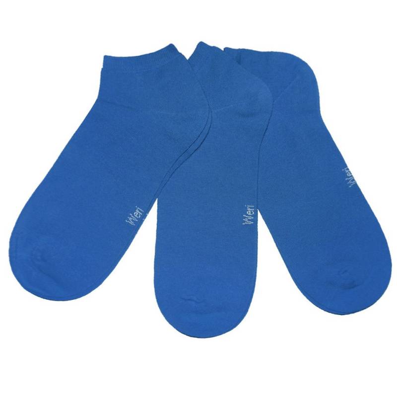 WERI SPEZIALS Strumpfhersteller GmbH Sneakersocken Kinder und Damen Sneaker Socken 3-er Pack >>Einfarbig: Blau<< von WERI SPEZIALS Strumpfhersteller GmbH